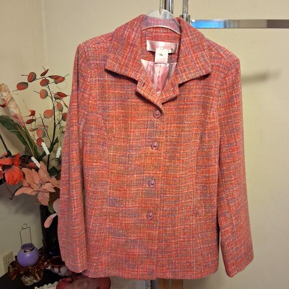 NWT Women’s Lined Pink Blazer Jacket Spring Fall Winter Jackets Tag Size 12 L - Picture 8 of 9